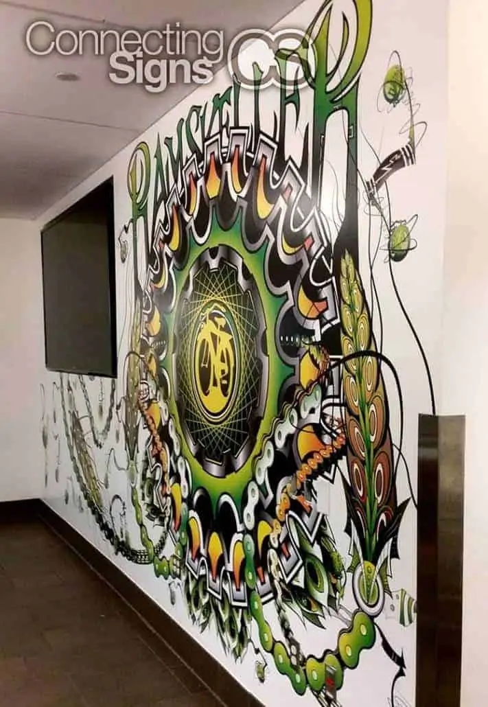 intricate printed wall graphics