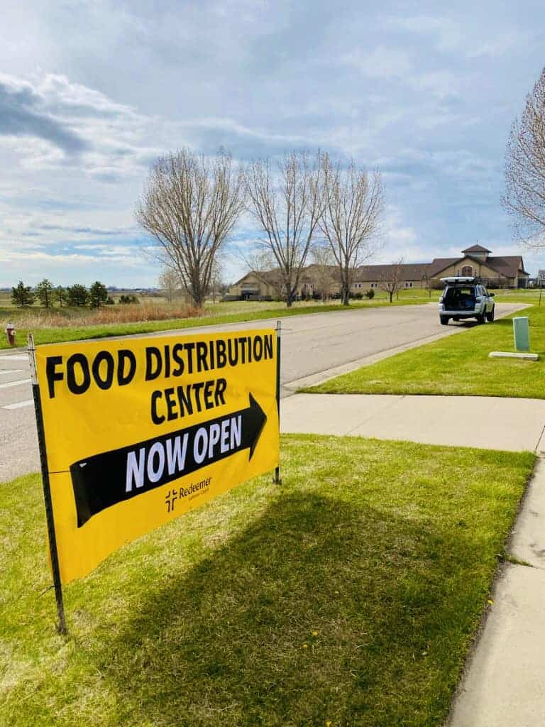 food distribution center now open outside banner