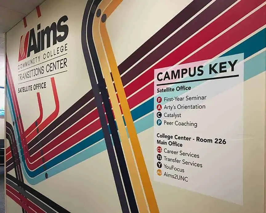 college campus directory wall mural