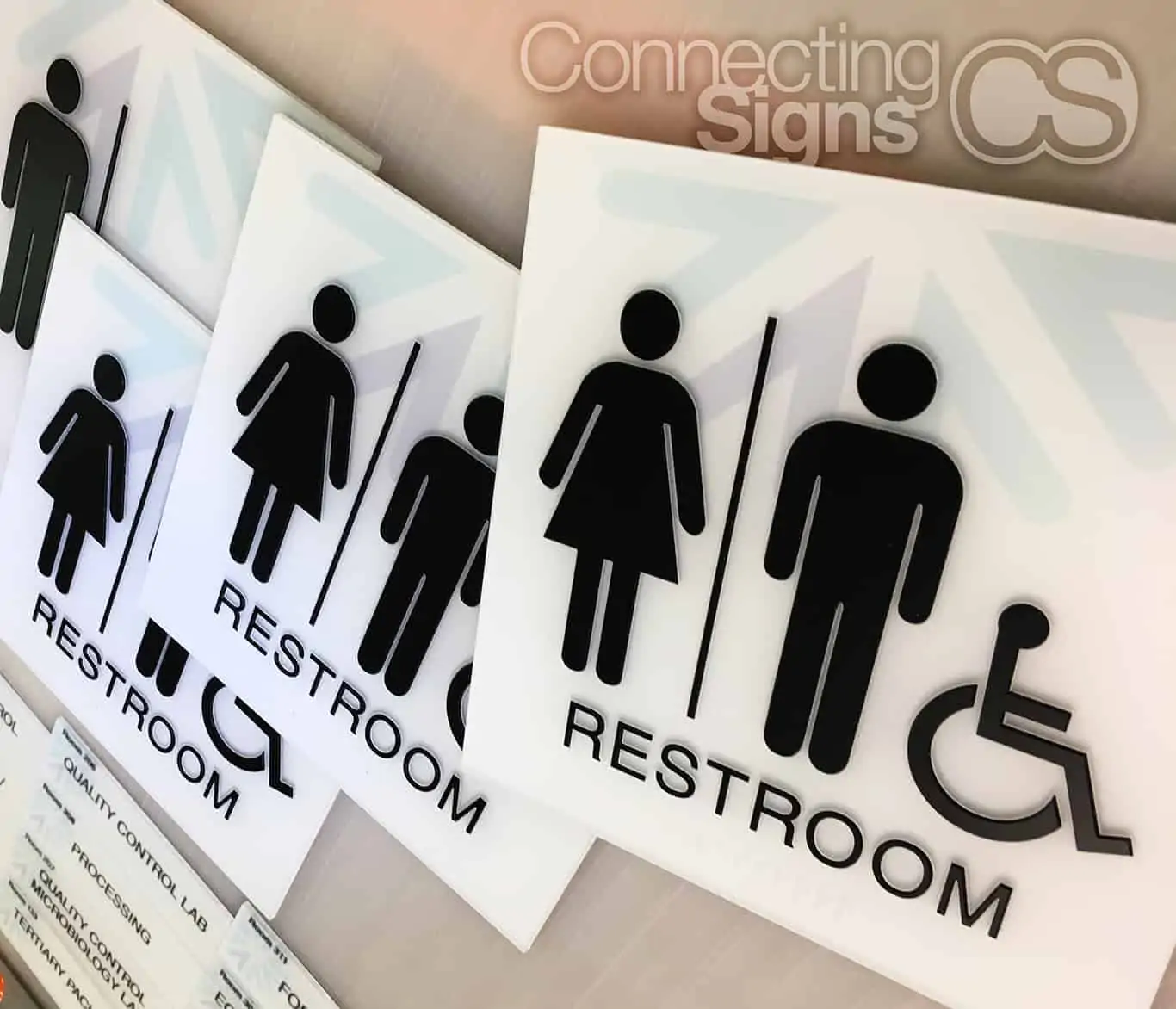 Acrylic ADA Restroom Signs - Connecting Signs