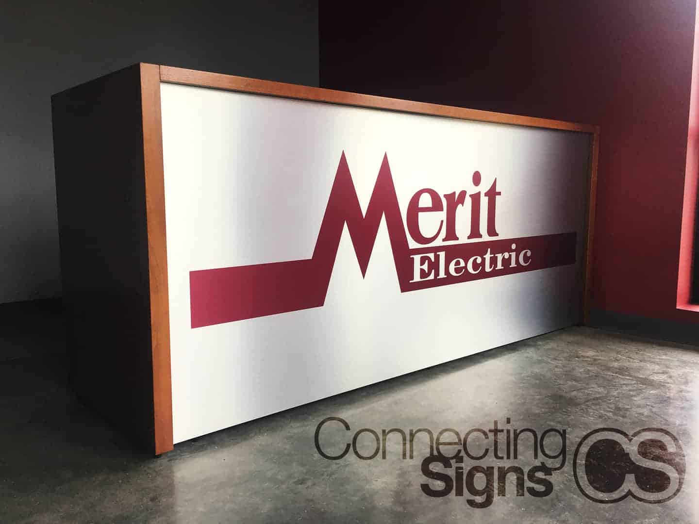 Brushed Metal Lobby Desk Sign - Connecting Signs