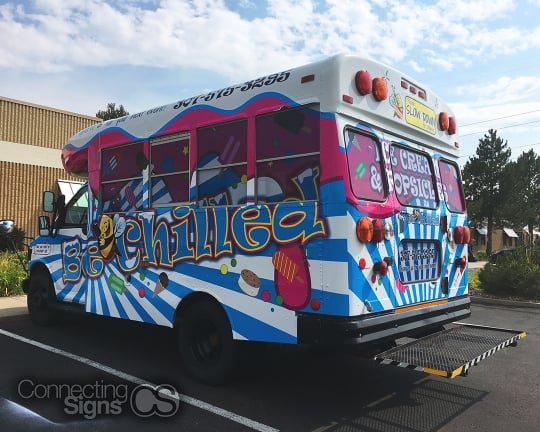 chilled ice cream truck wrap by connecting signs