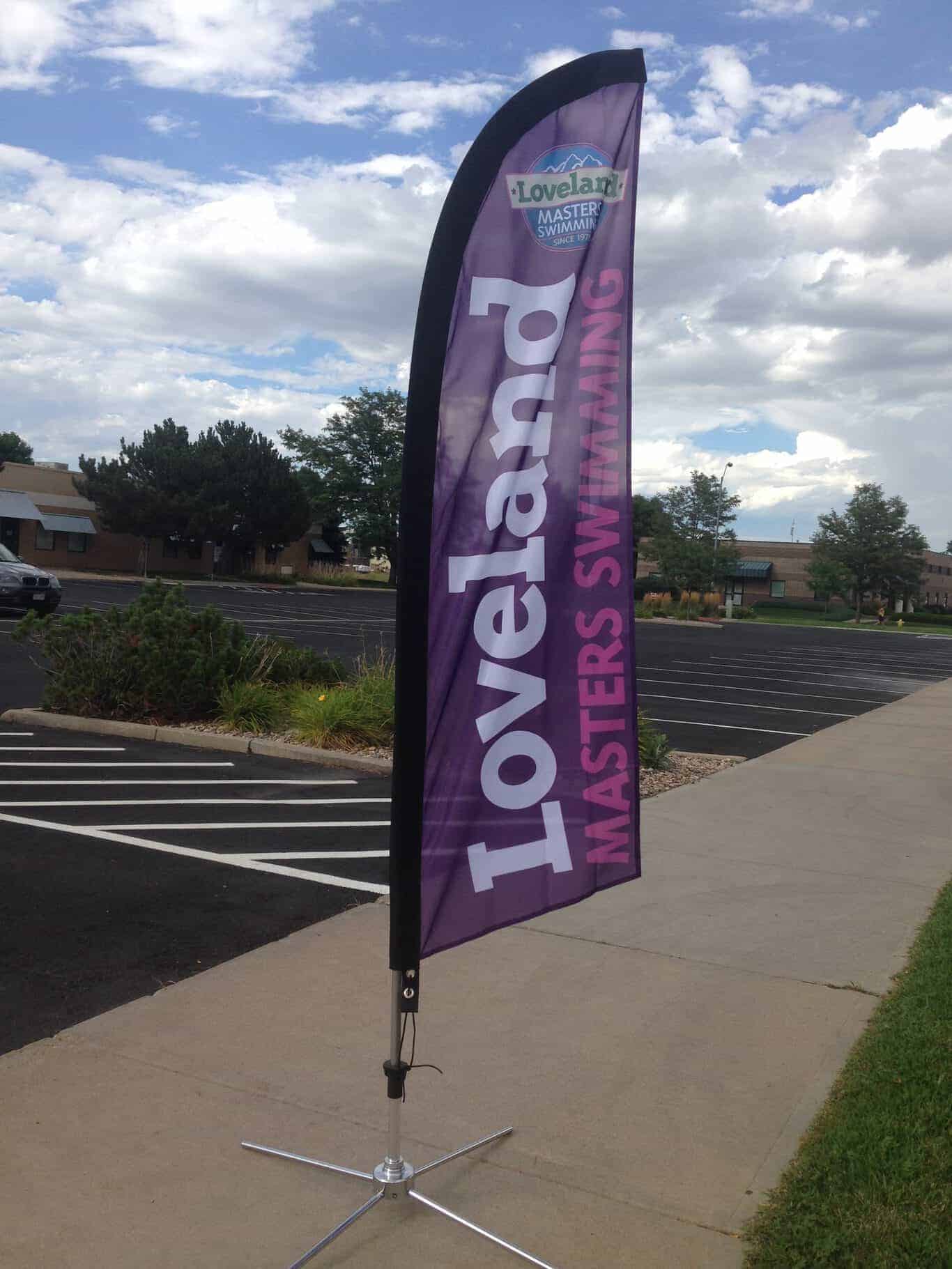 Bow Flag with Stand - Signage Company - Connecting Signs