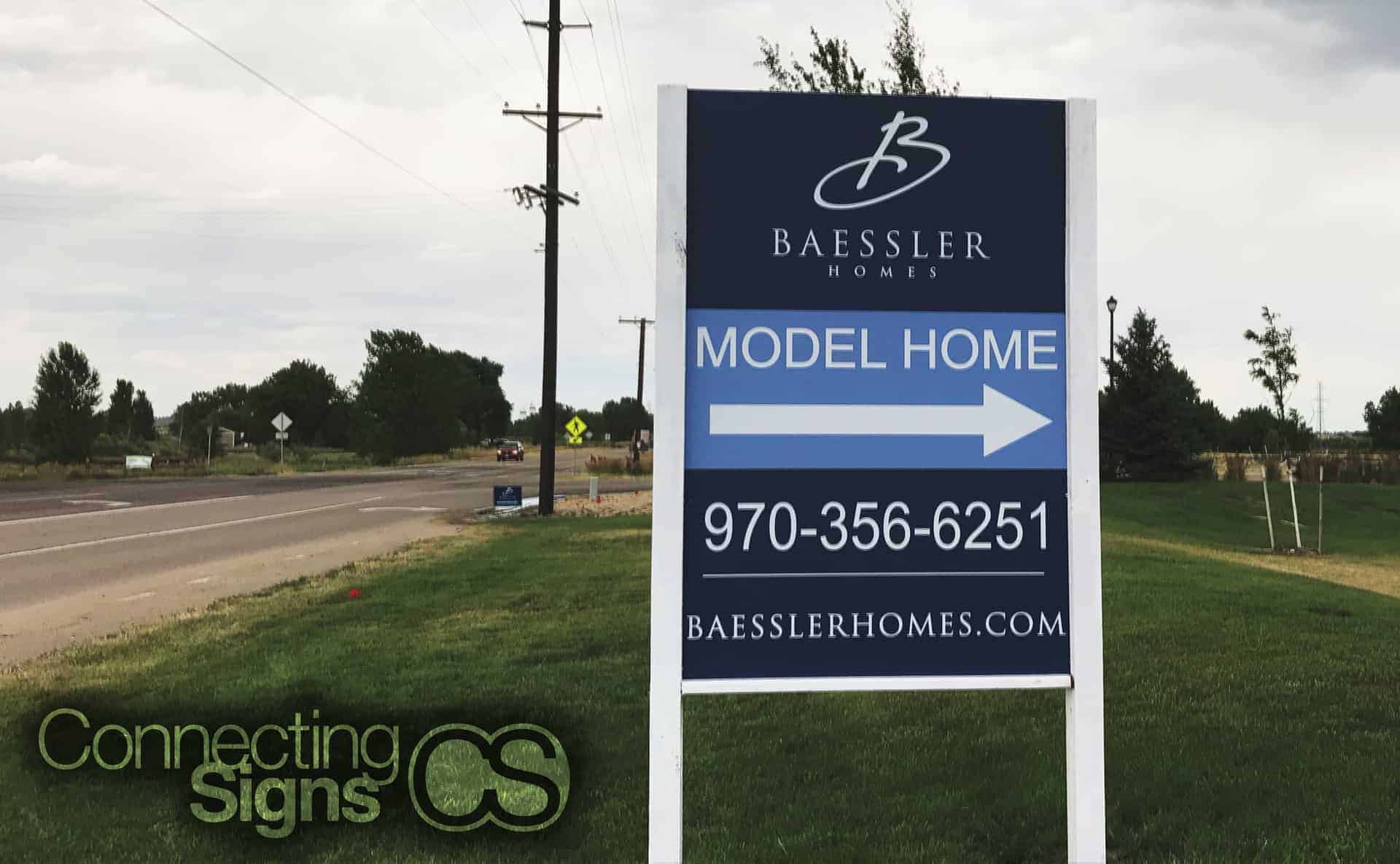 Baessler Model Home outside sign