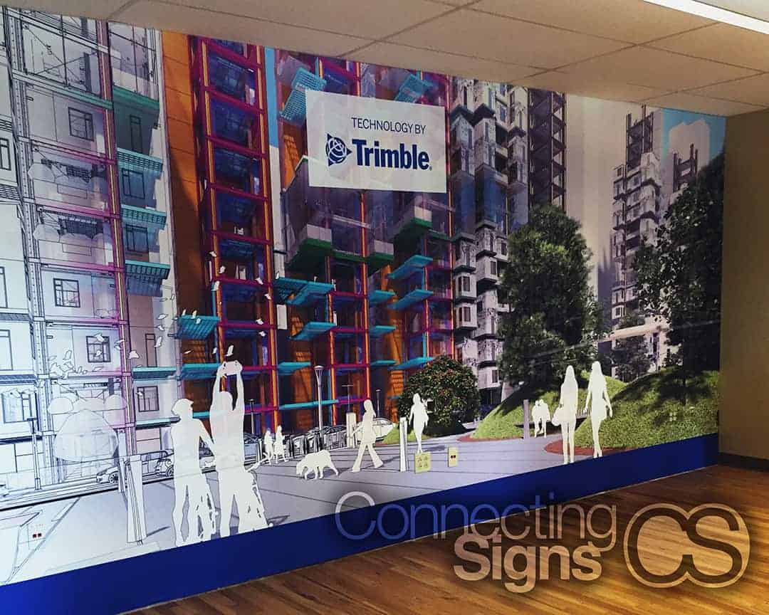 architectural wall mural - Connecting Signs