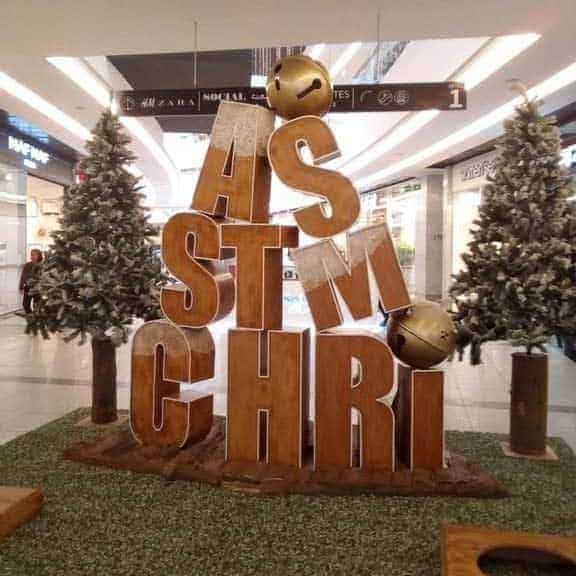 jumbled Christmas block letters confusing display