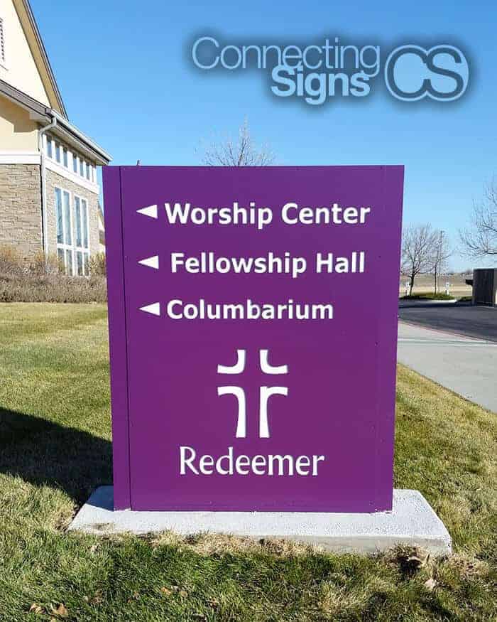 church wayfinding sign - Connecting Signs