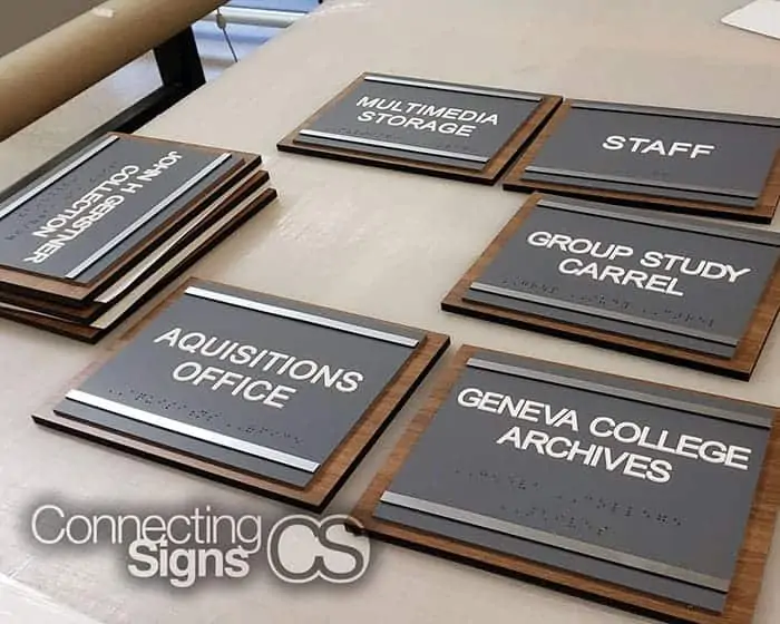 college ada signs - Connecting Signs