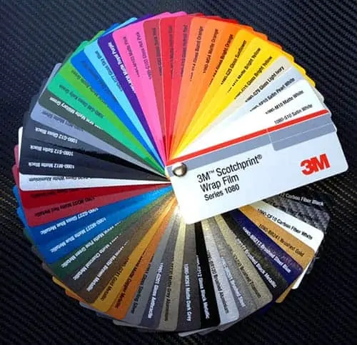 color change wrap vinyl sample book