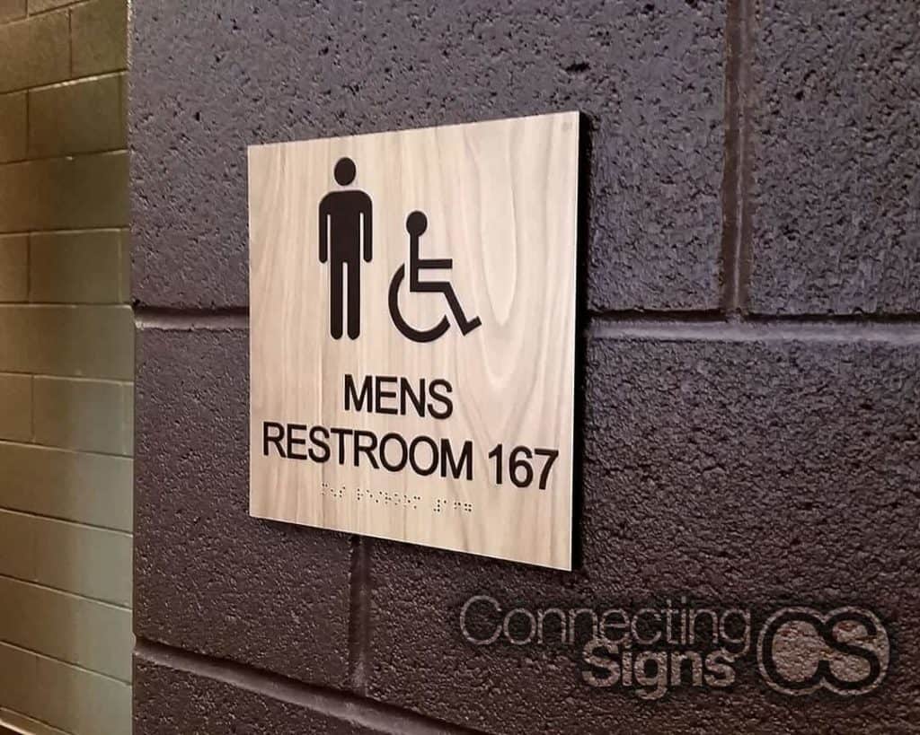 custom mens ada restroom sign