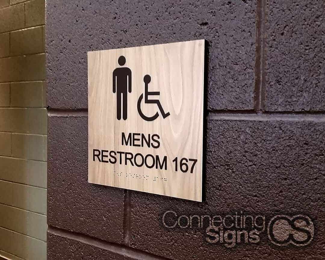 custom mens ada restroom sign - Signage Company - Connecting Signs