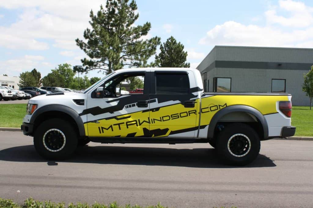 yellow and black truck graphics