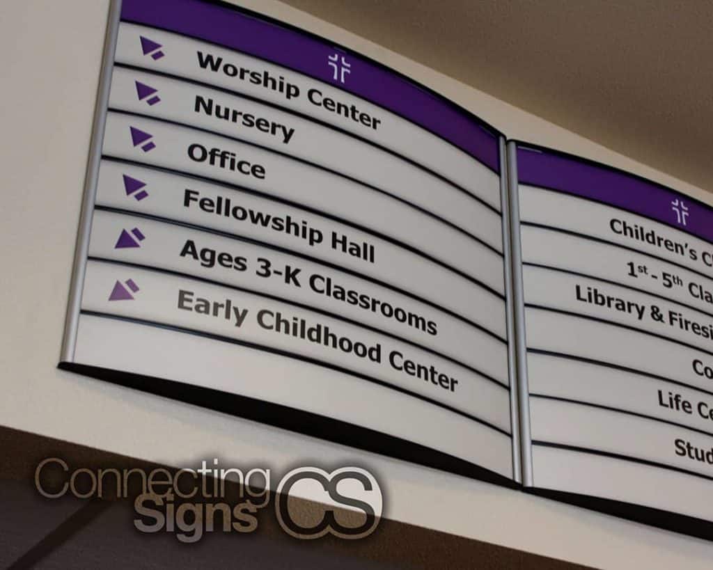 overhead wayfinding sign - Signage Company - Connecting Signs