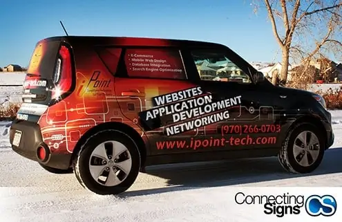 Custom vehicle graphics from connecting signs in Fort Collins