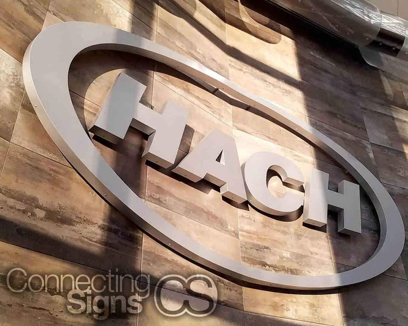Hach reception area 3d logo sign fort collins by connecting signs