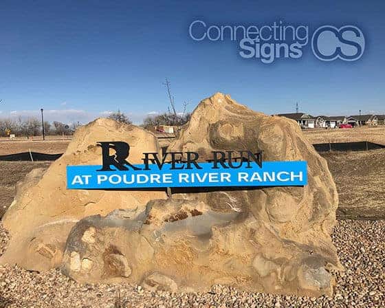 rock slab monument sign - Connecting Signs