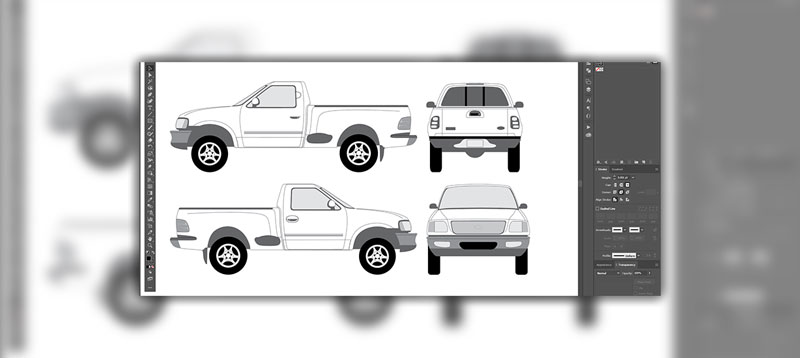 scaled pickup truck template