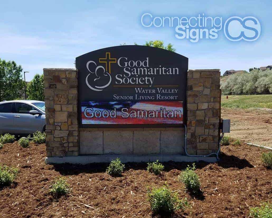 updated led message center monument sign